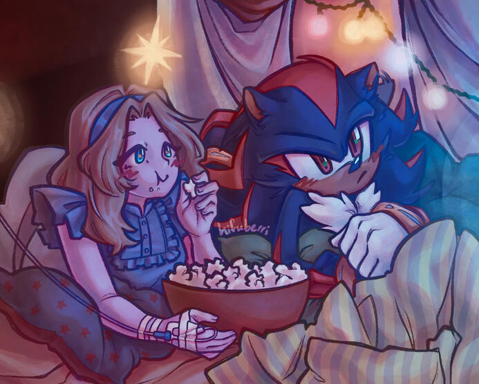 redraw of a sweet scene from sonic movie 3 :)