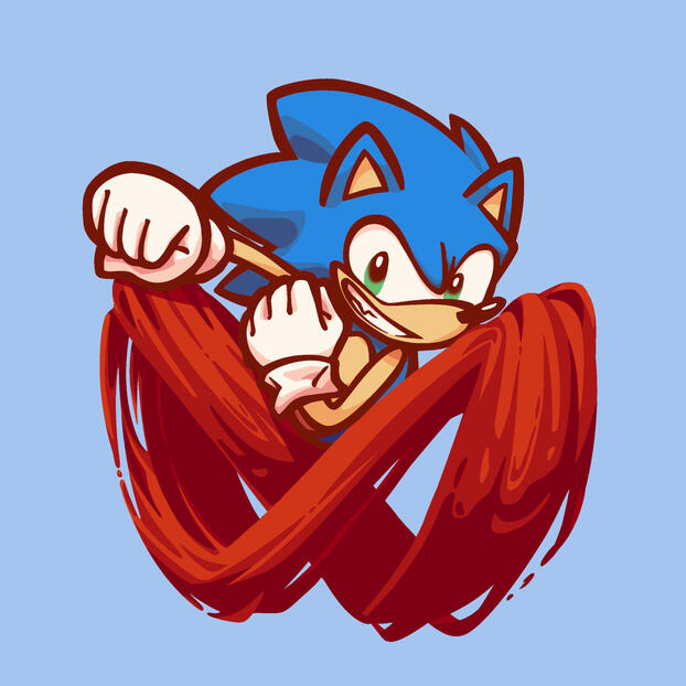 chibi sonic series 1/4! this was planned to be a series of sonic stickers that only came to fruition as 1" holographic material test stickers!
