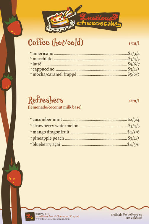 3/8, back of menu which displays drink options.